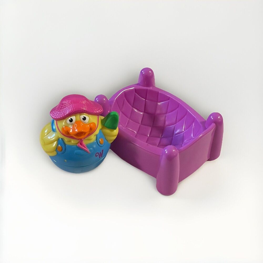 PLAYSKOOL Weebles Weeble Wobble Figure GARDENING DUCK BIRD w/ PINK HAT Toys 2003